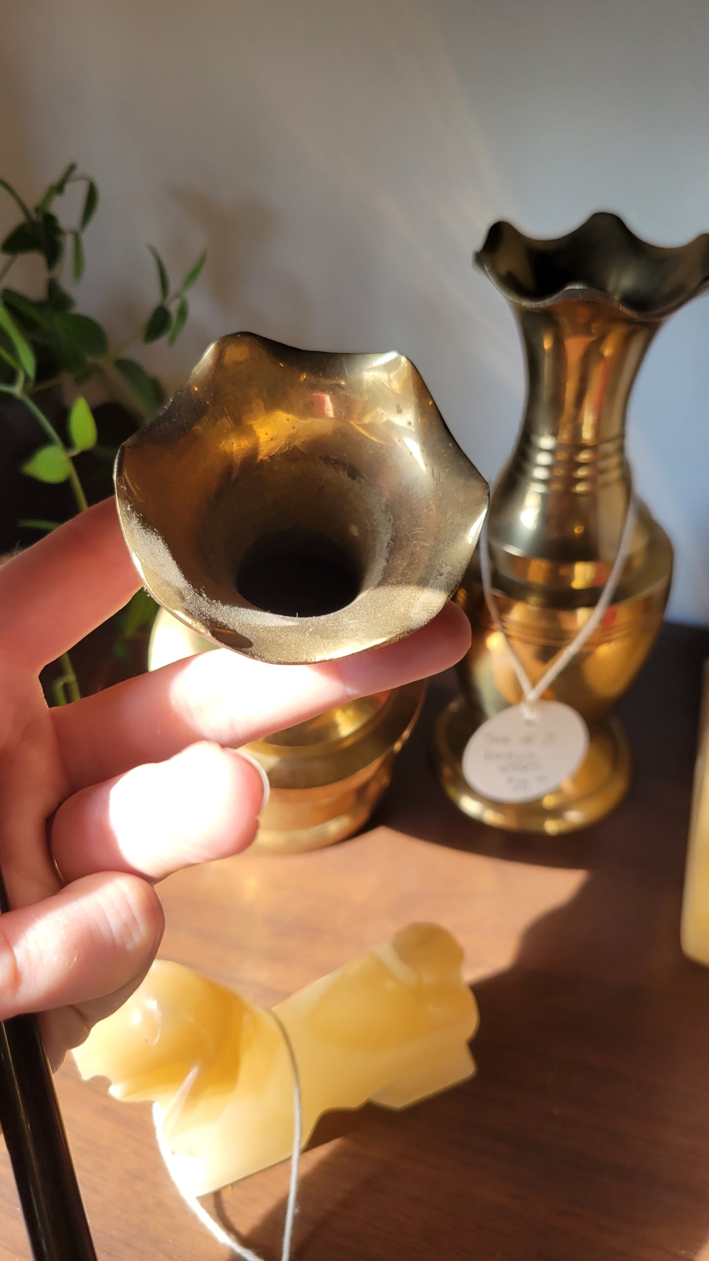 Matching Brass Vases Set of 2