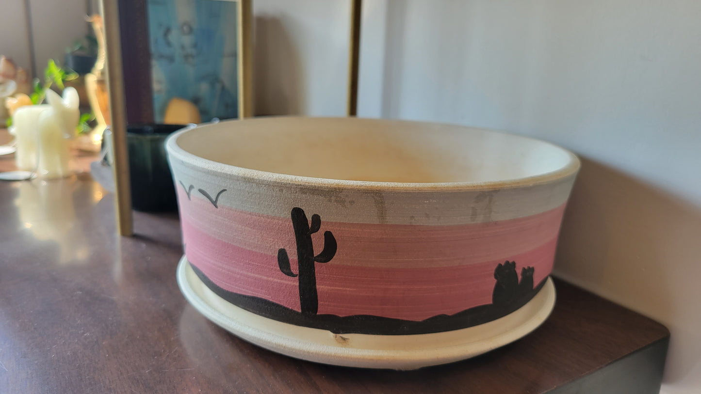 Handpainted Navajo Style Cactus Bowl