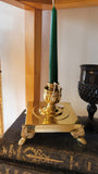 Footed Brass Candle Holder