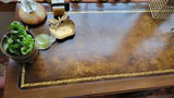 Leather Inset Desk with Brass Handles