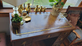 Leather Inset Desk with Brass Handles