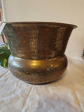 Large Hammered Brass Cover Pot