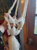 Medium White Macrame Plant Holder
