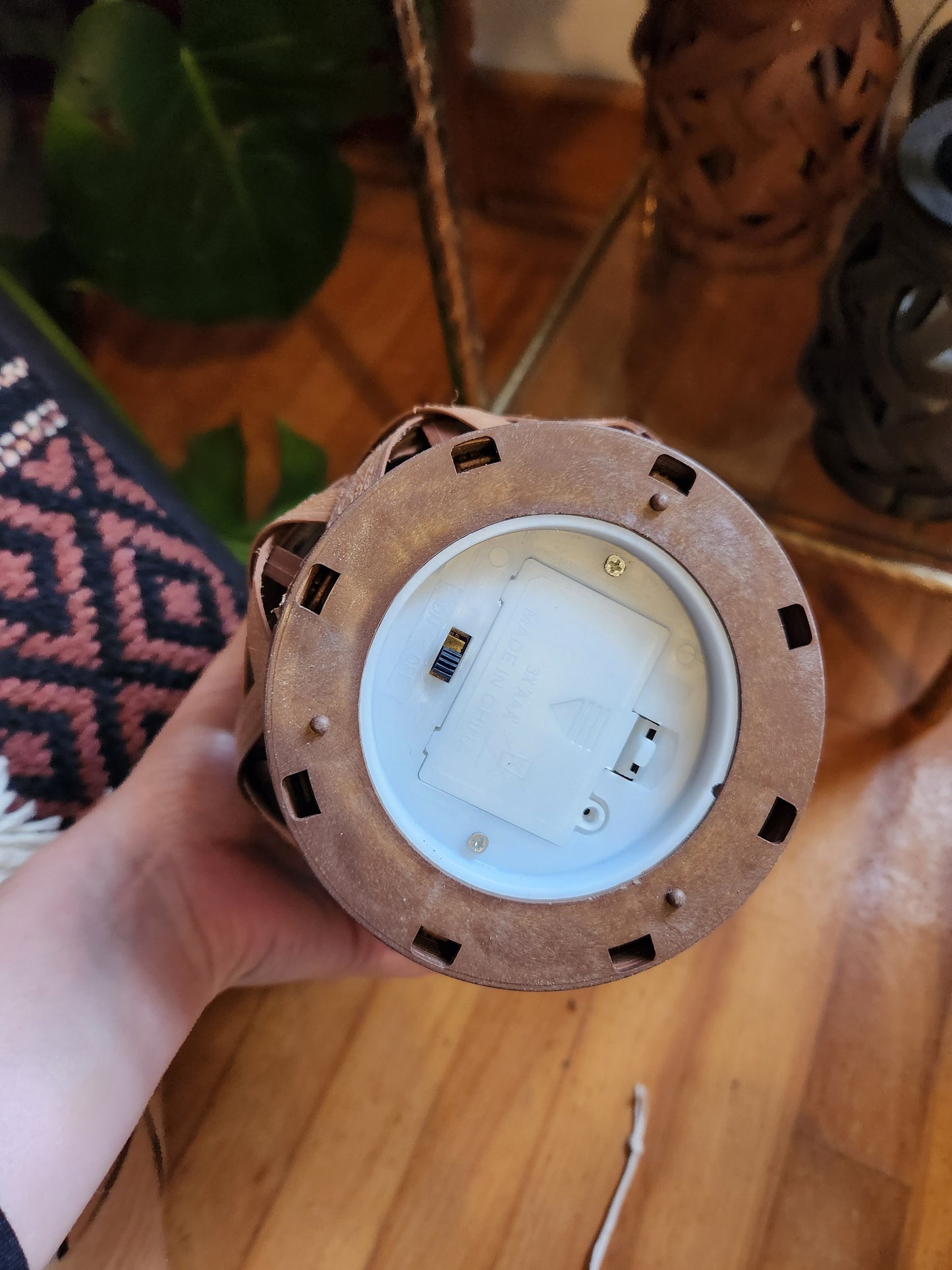 Brown Resin Battery Operated Lantern