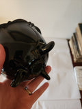Black Glass Footed Bowl