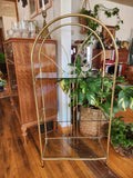 "Brass" and Glass Shelving Unit