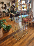 "Brass" and Glass Shelving Unit
