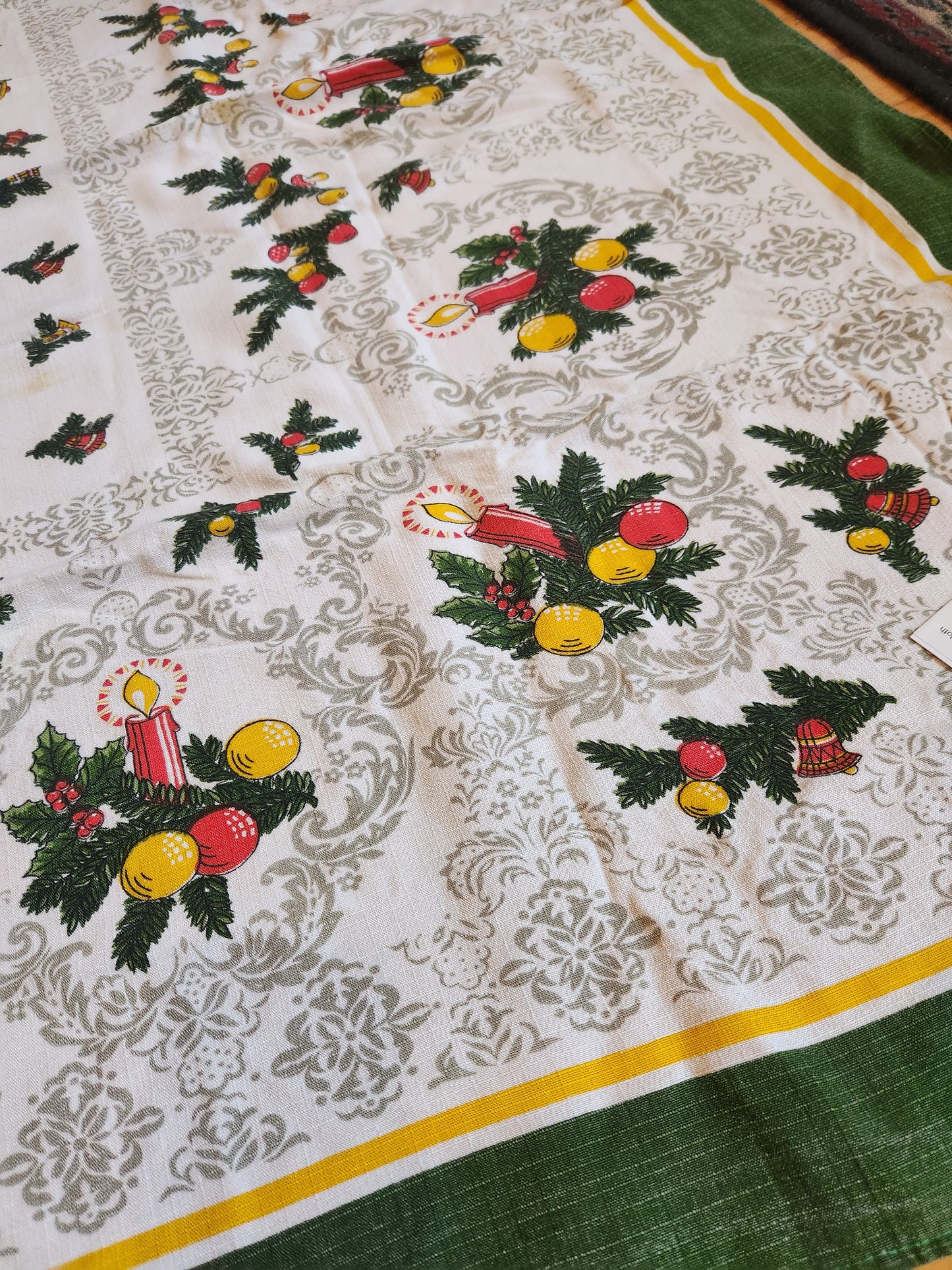 Vintage Christmas Table Cloth