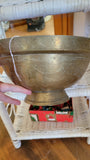 Large Carved Brass Bowl