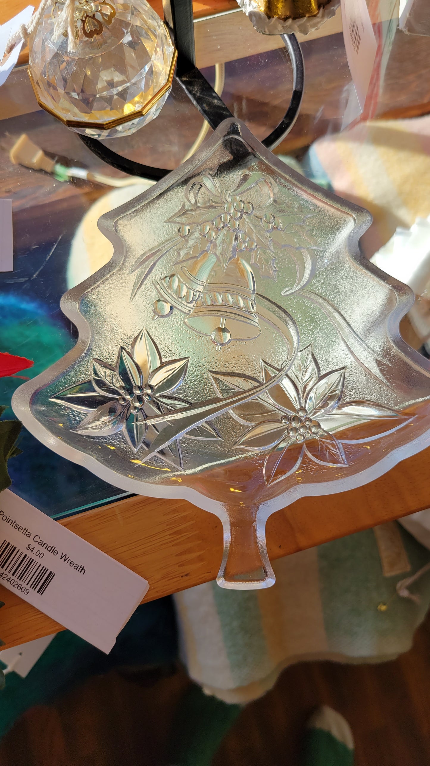 Glass Christmas Tree Dish