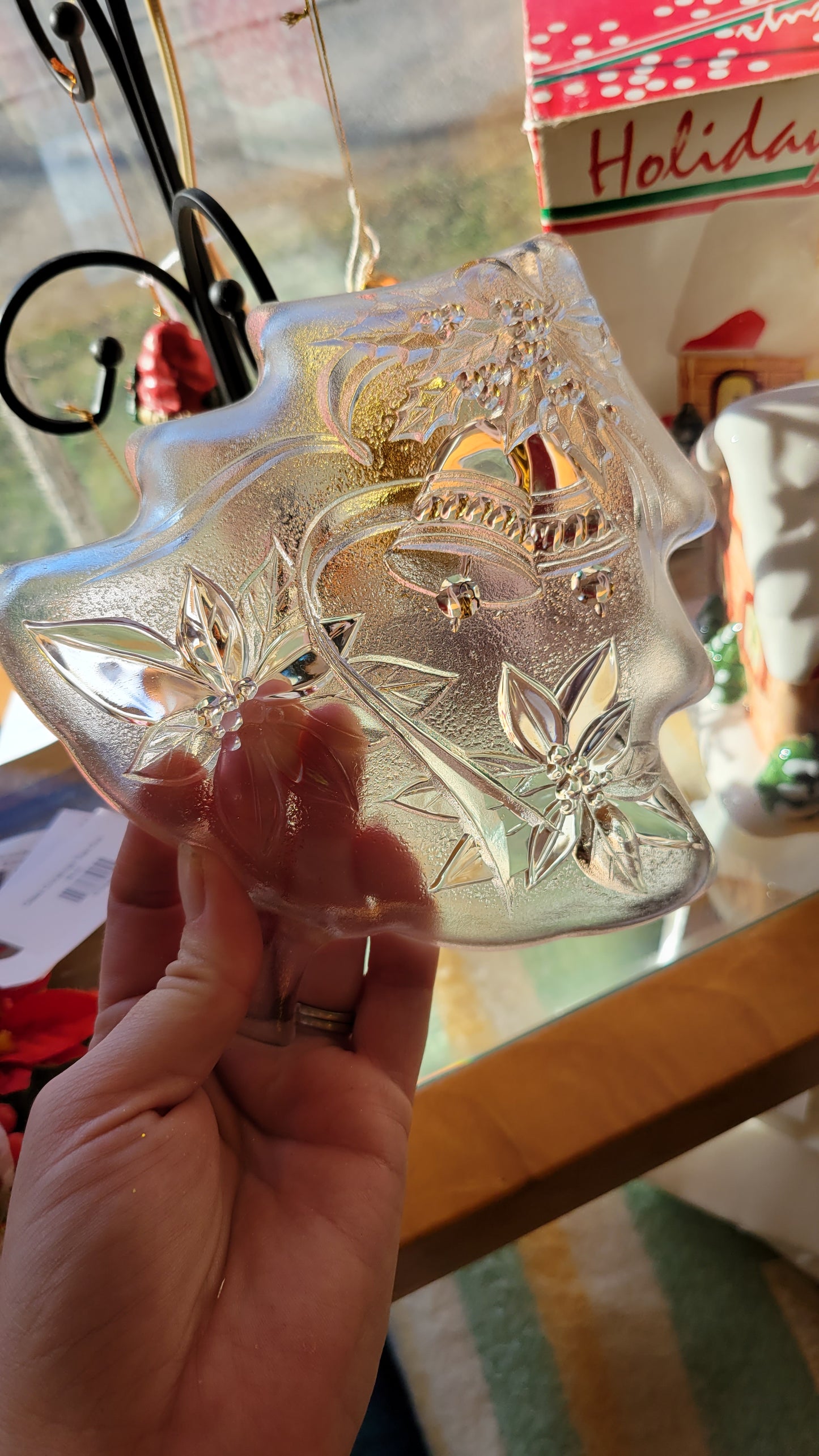 Glass Christmas Tree Dish