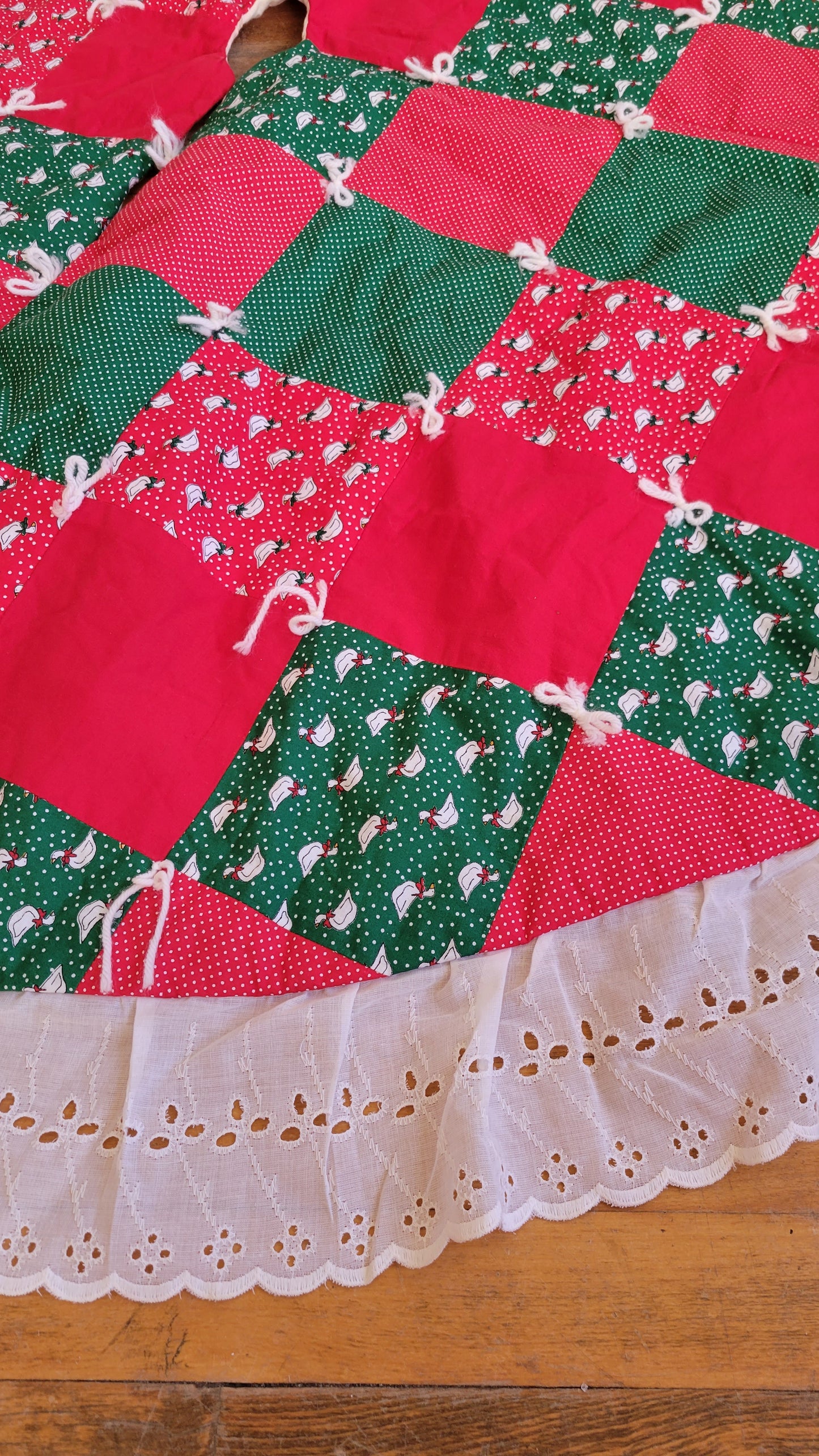 Handmade Christmas Geese Tree Skirt
