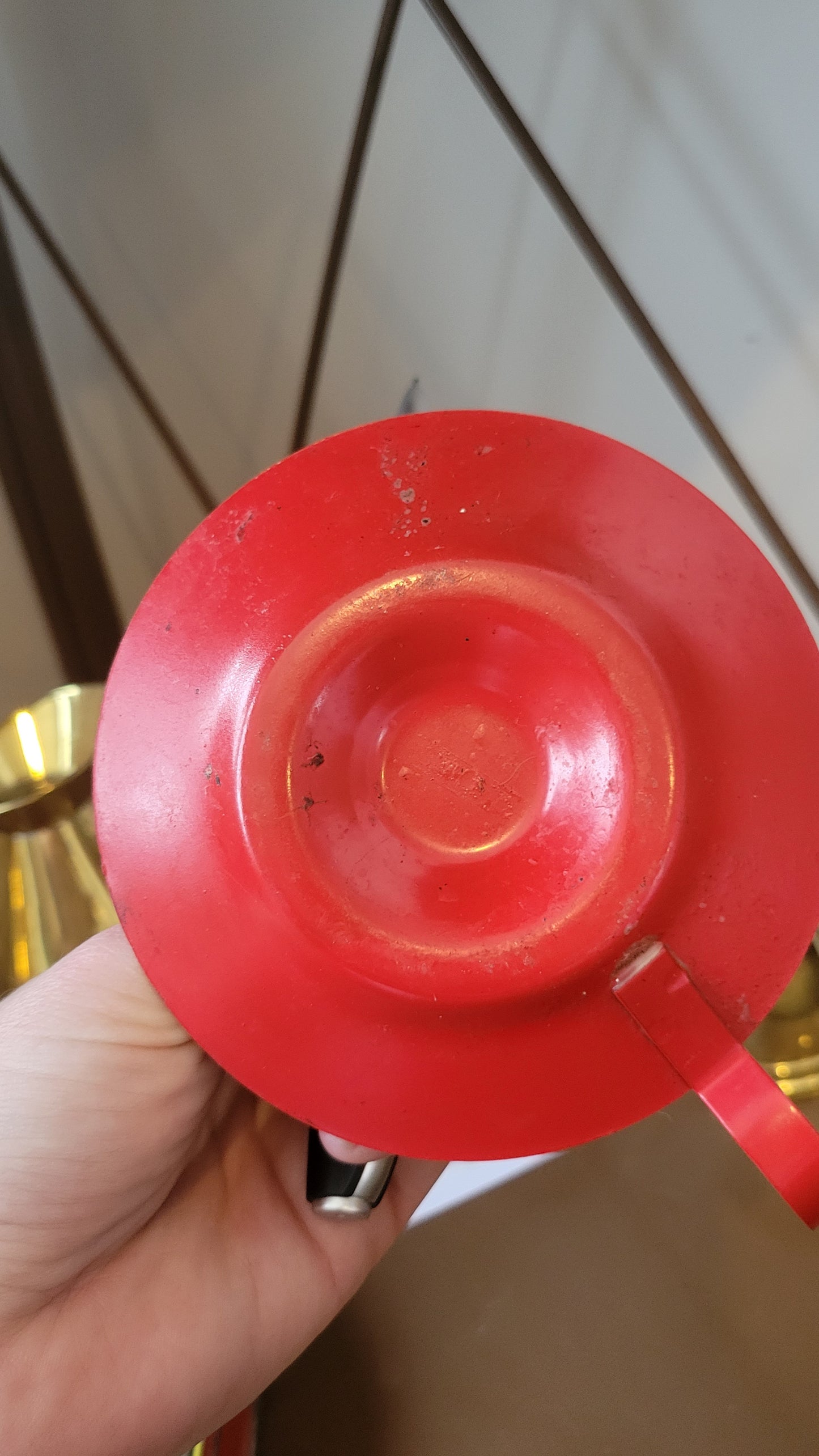 Red Metal Candle Holders