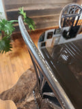 Black Lacquered Rattan Table