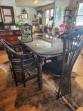 Black Lacquered Rattan Table
