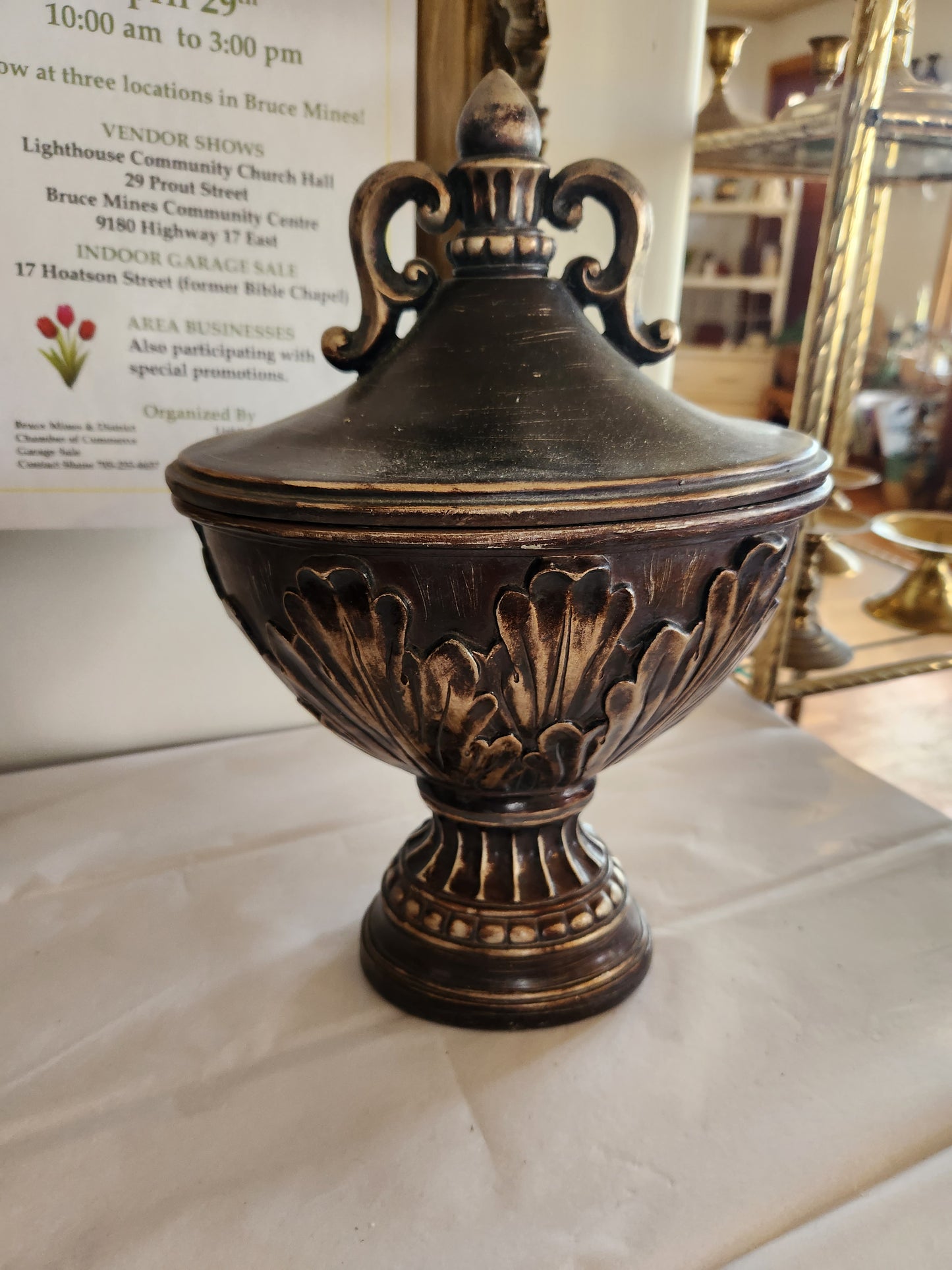 Lidded Decorative Pedestal Trophy