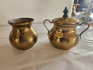 Hammered Brass Sugar/Creamer