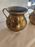 Hammered Brass Sugar/Creamer