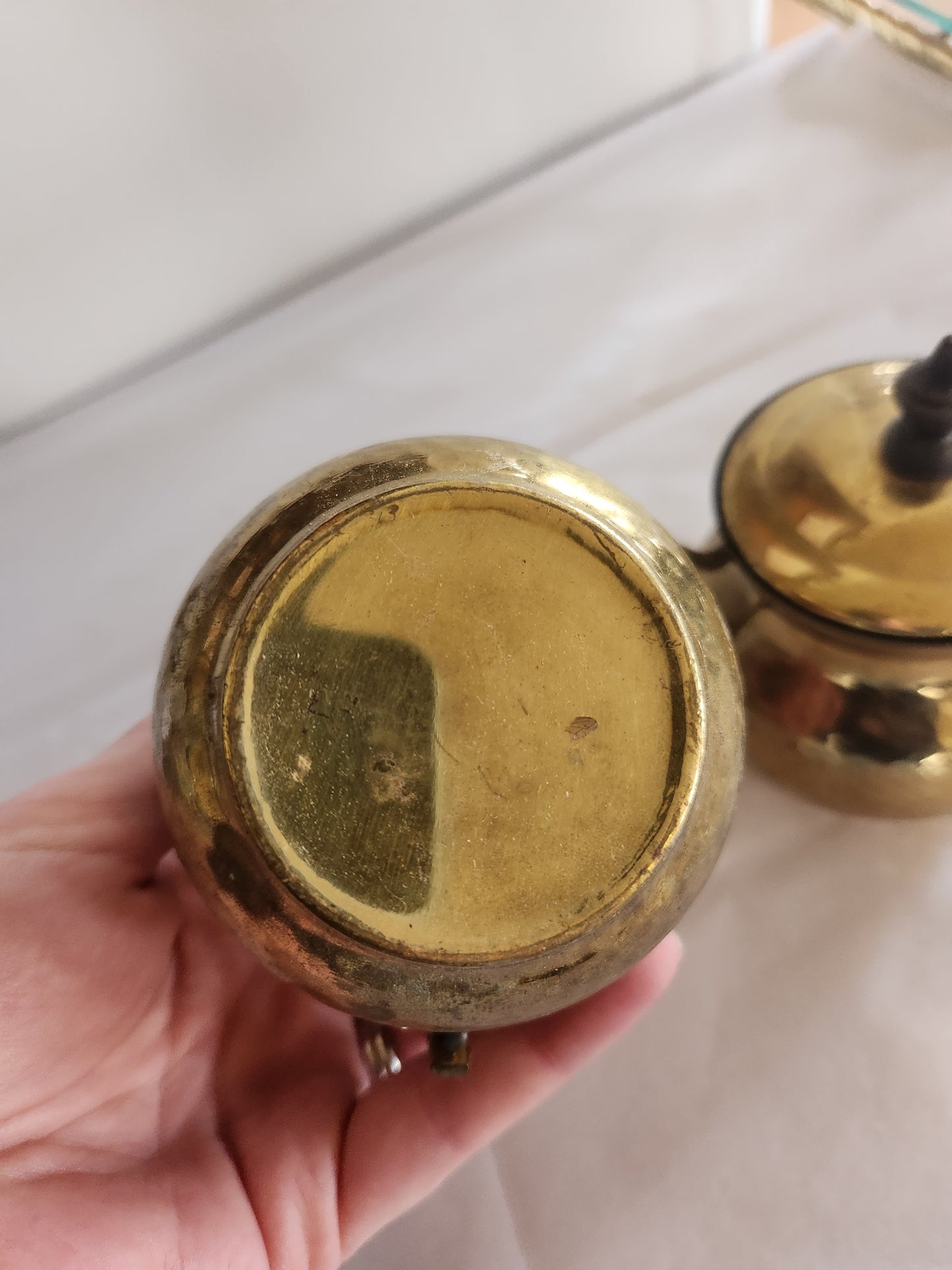 Hammered Brass Sugar/Creamer