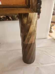 Tall Twisted Brass Vase