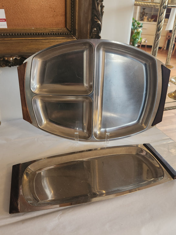 Stainless Wood Serving Trays