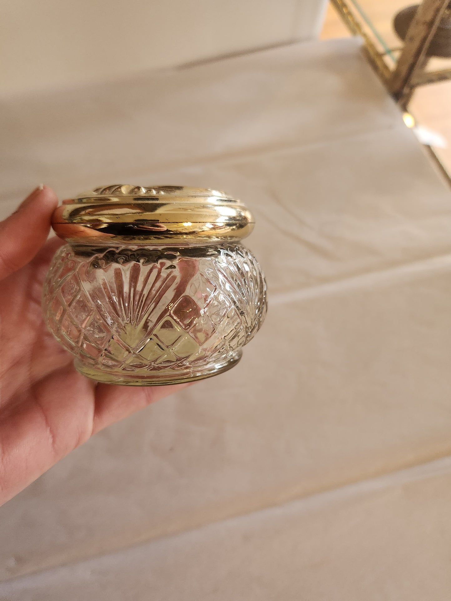 Avon Lidded Jar (Gold)