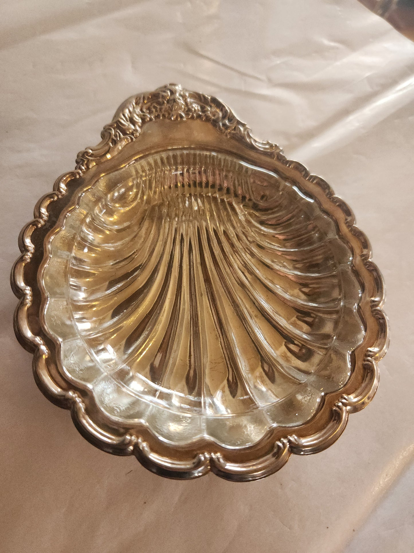 Open Glass Lined Shell Catchall/Butter Dish