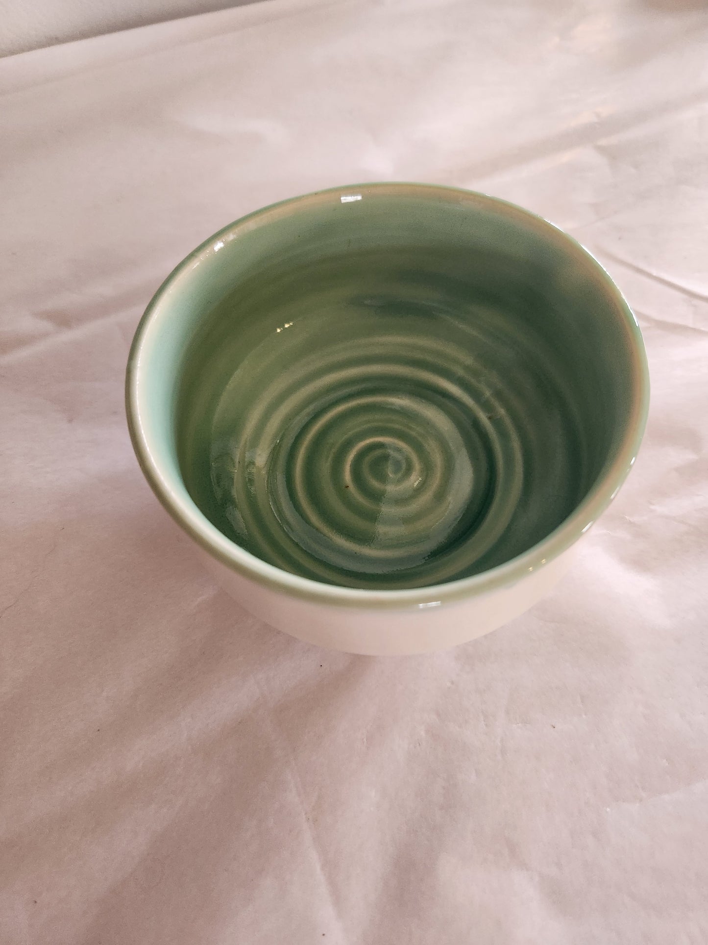 Green and White Pottery Bowl