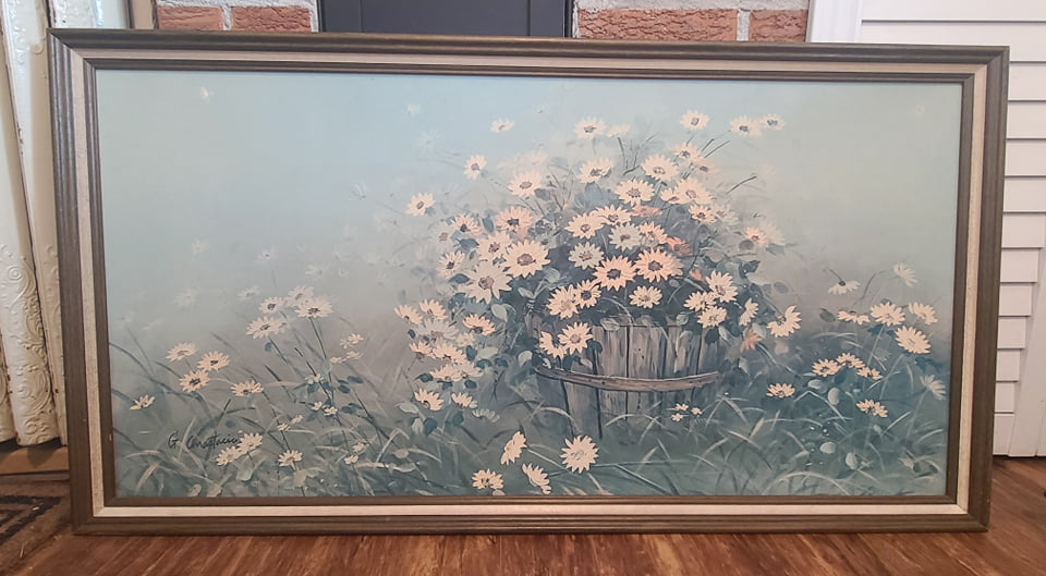 Large Vintage Daisy Artwork G. Anastacia