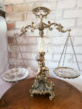 Ornate Crystal and Brass Scales of Justice