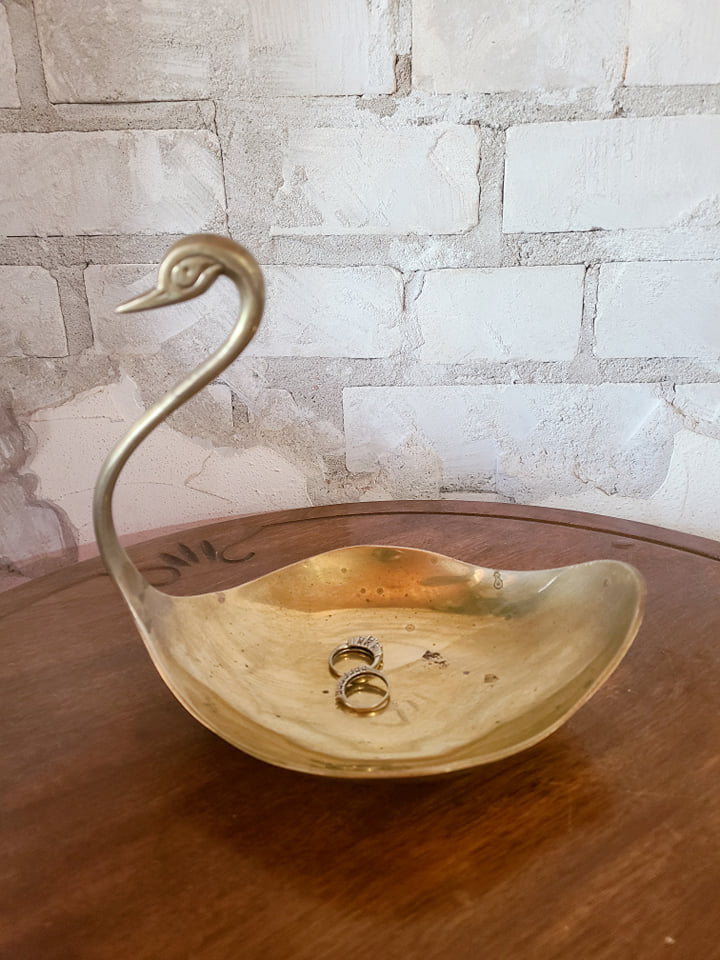 Brass Swan Ring Dish/ Catch All
