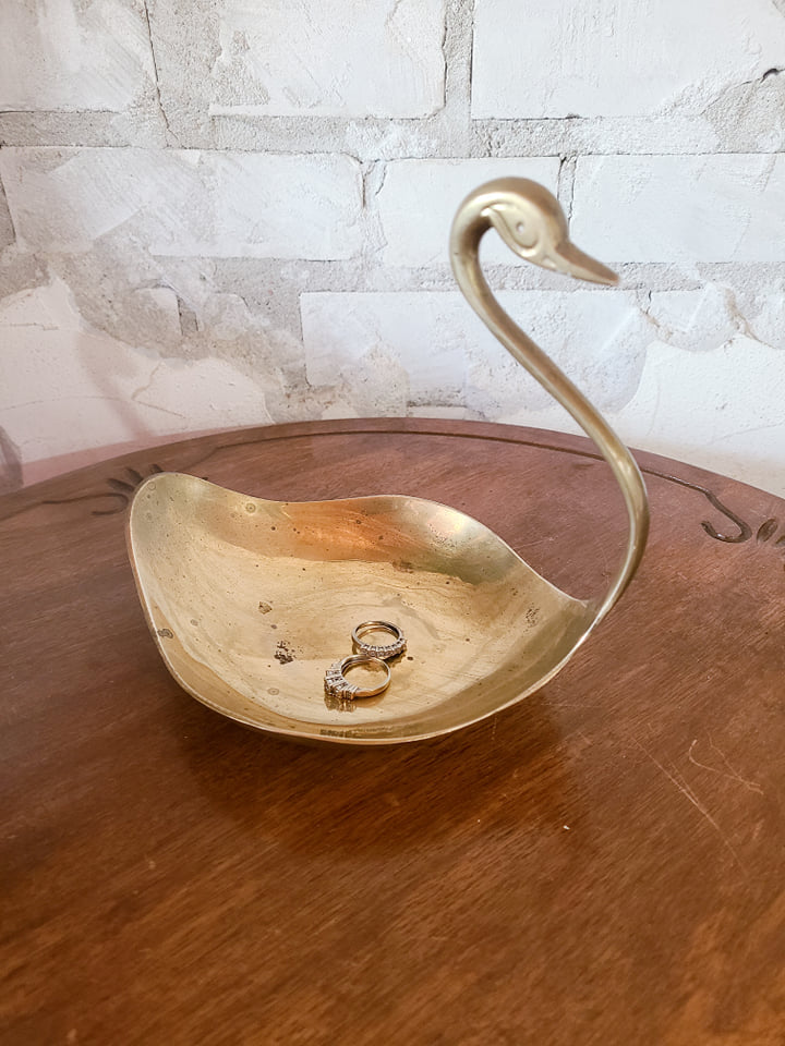 Brass Swan Ring Dish/ Catch All
