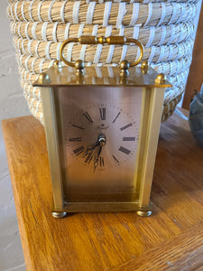 Royal Quartz Brass Clock, 5 inches tall
