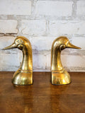 Brass Duck Head Bookends