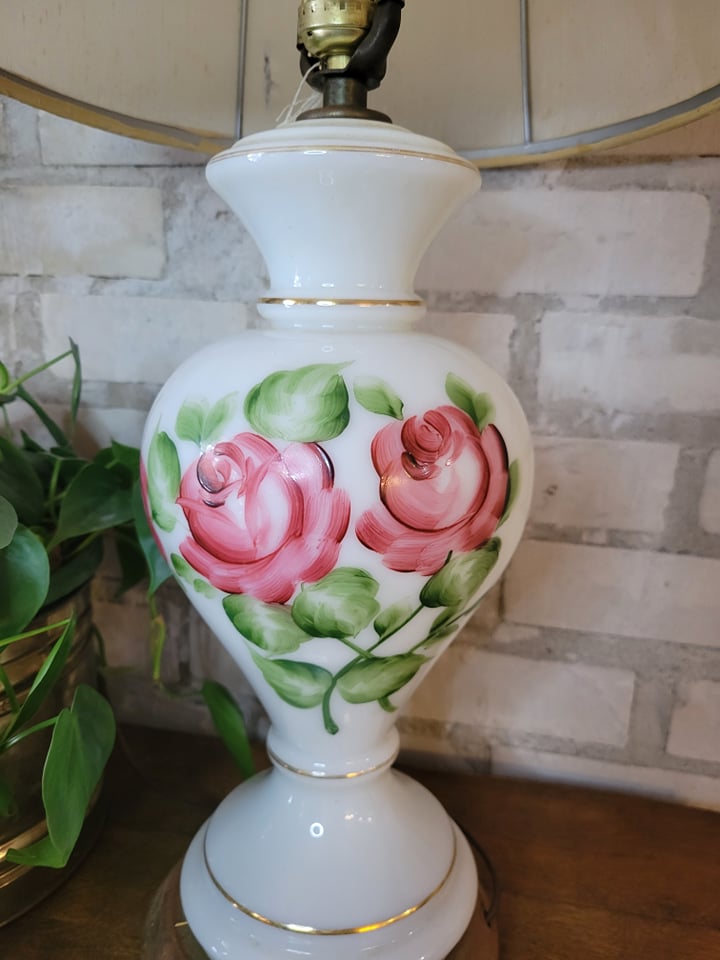 Hand Painted Rose Lamp