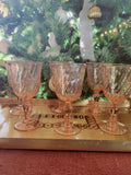 Set of 6 Rosaline Pink Wine Glasses by Cristal D'Arques-Durand
