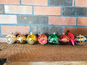 Set of 8 vintage ornaments