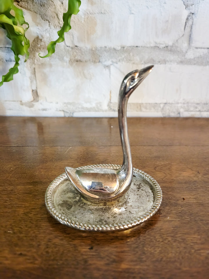 Silver Swan Ring Dish