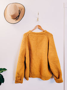 Extra large Handmade Golden Knit Sweater