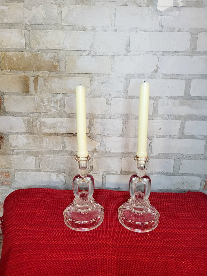 Cut Glass Candleholders (set of 2)