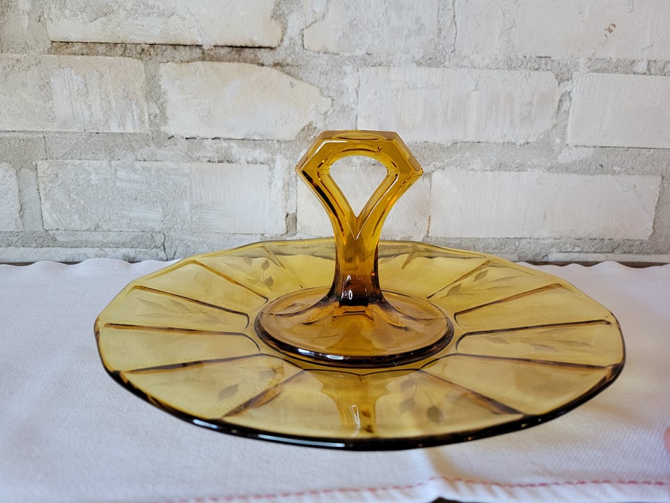 Amber Glass Serving Platter