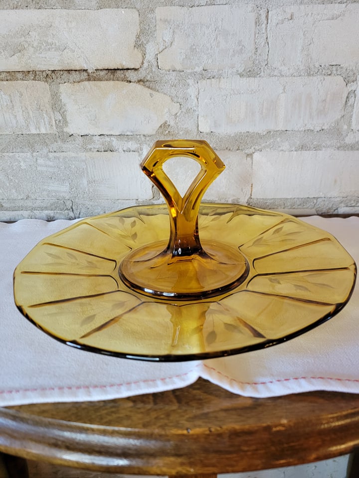 Amber Glass Serving Platter