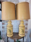 Daisy Vintage Lamps with Burlap Shades (set of 2)