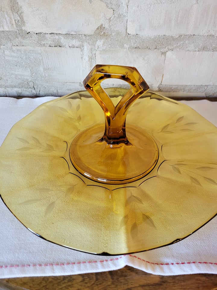 Amber Glass Serving Platter