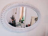 Large Oval Wicker Mirror
