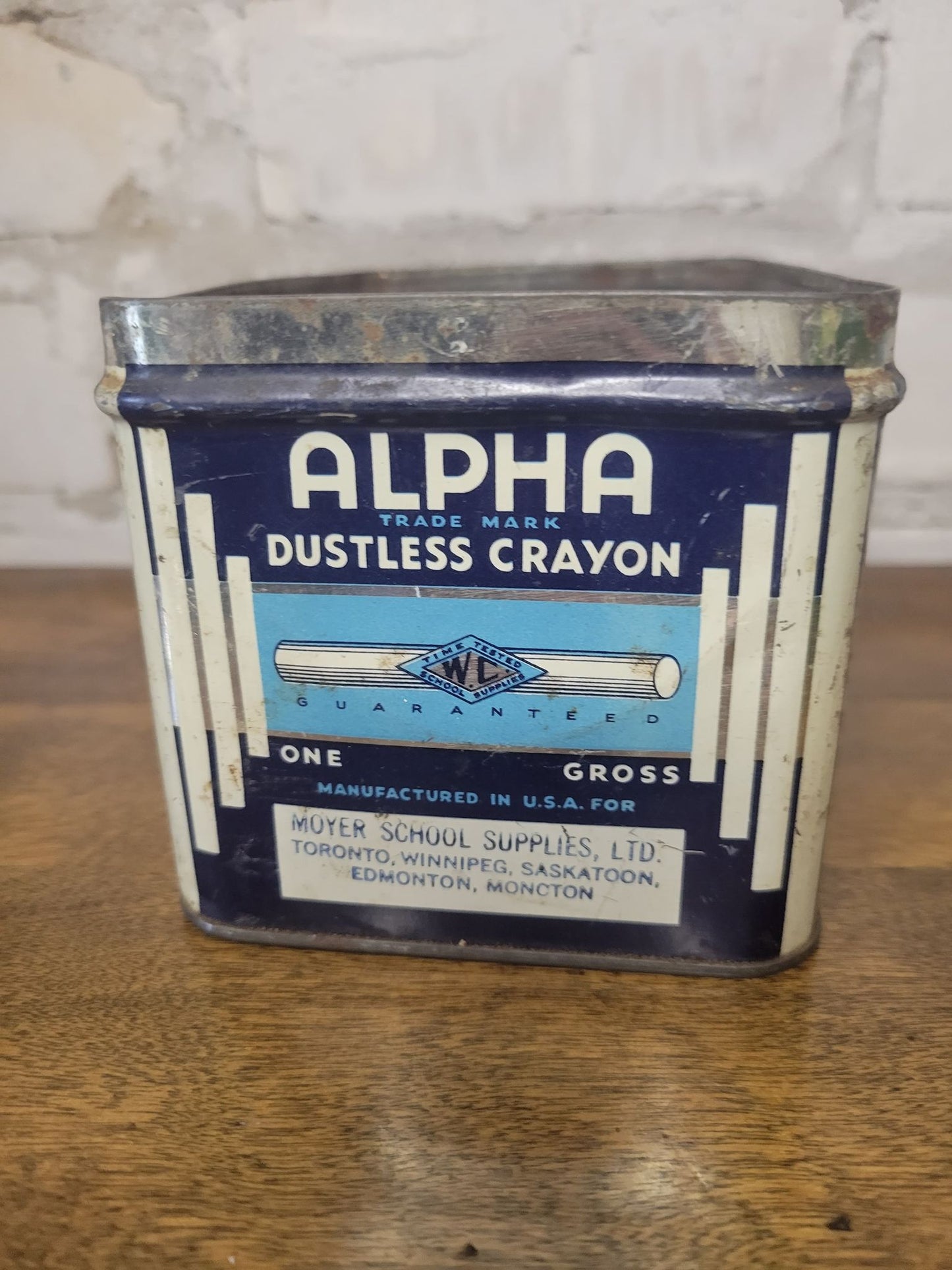 Alpha Vintage Chalk Tin