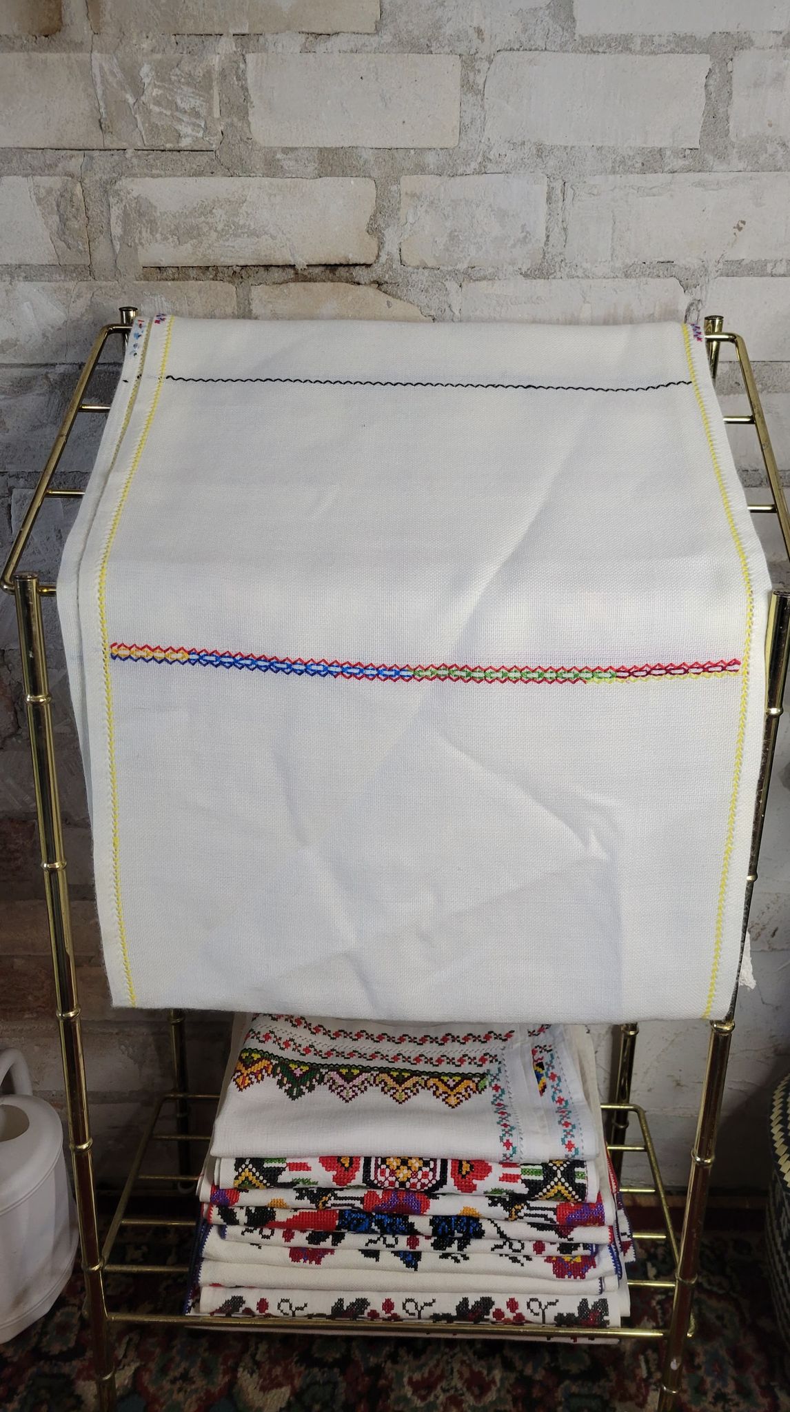 Colourful 98 inch long Swedish Table Runner