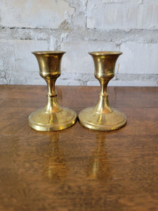 Pair of Simple Brass Candlesticks