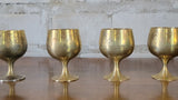 Set of 5 Etched Brass Shot Goblets