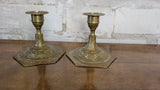Etched Brass Candle Sticks (Set of 2)